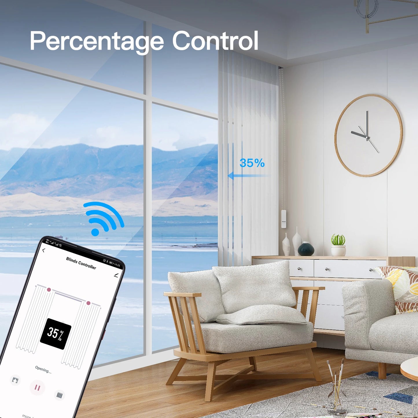 MOES Tuya WiFi Smart Motorized Chain Roller Blinds Kit RF