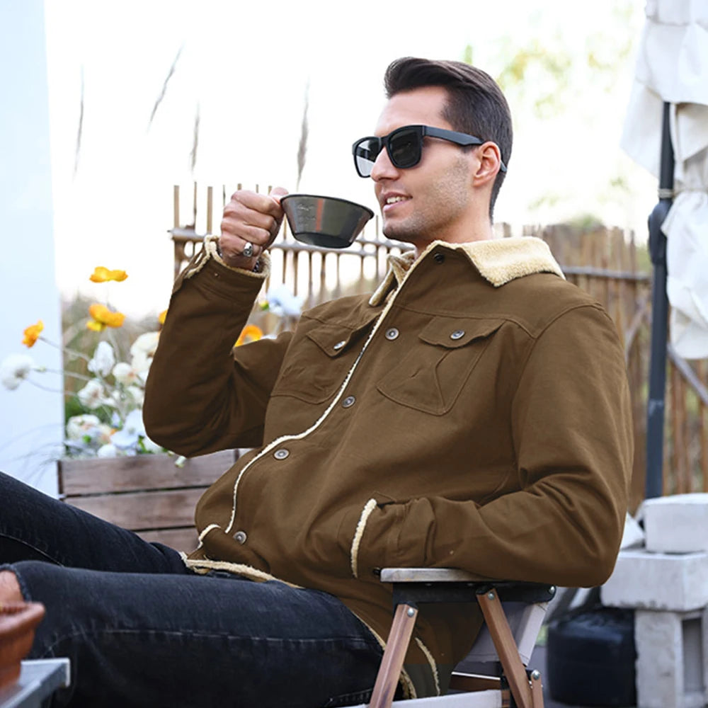 CN Fujian Men's Winter Waterproof Fleece Lined Coat