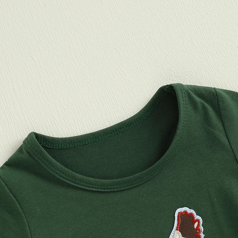 Toddler Boy Animal Print Tee and Elastic Denim Shorts Set