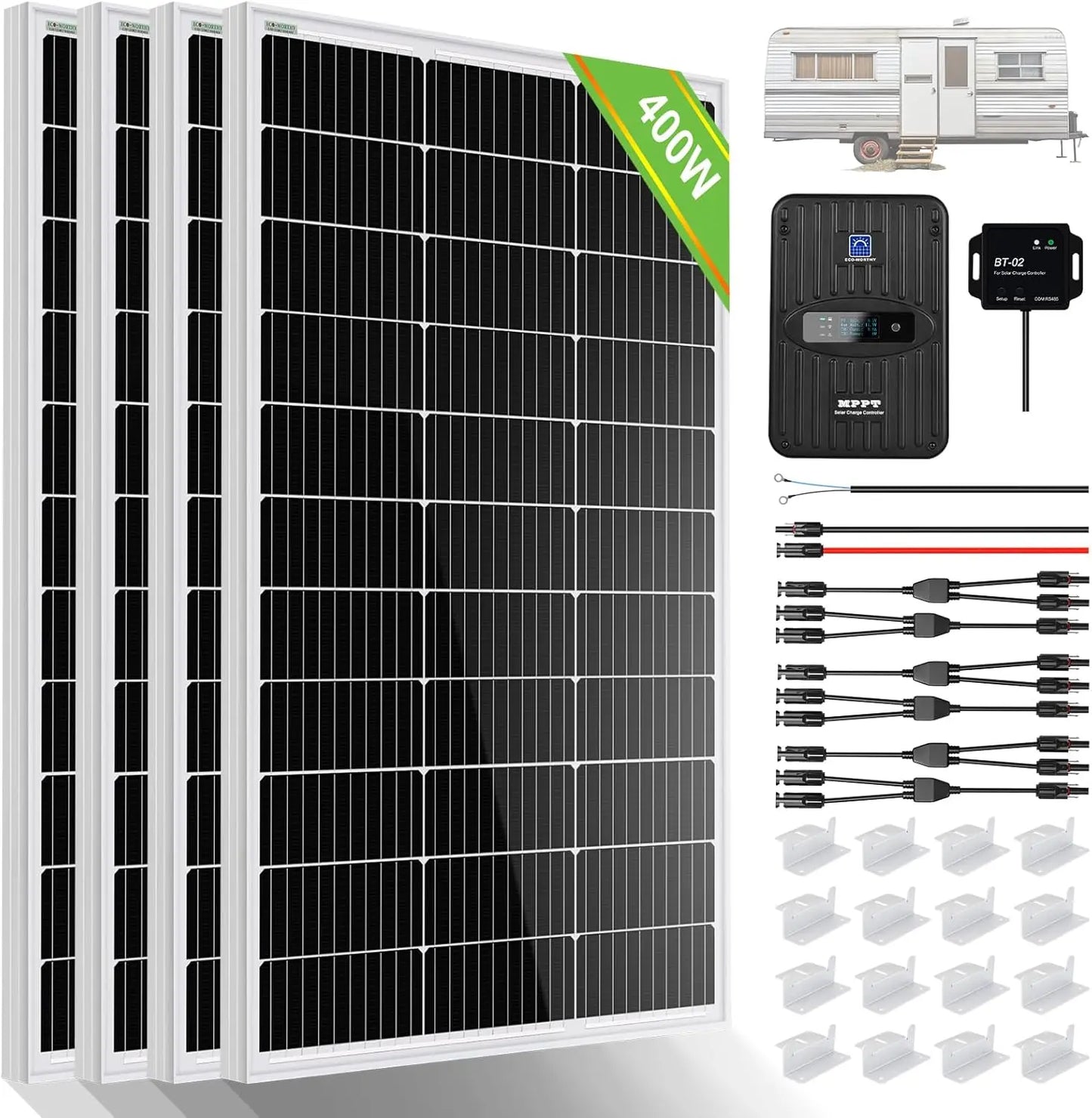 400W 12V Solar Panel Kit With MPPT Controller And Bluetooth