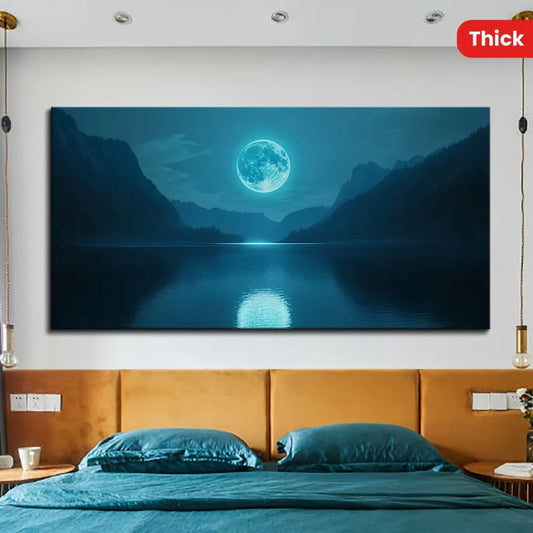 Hign-concerned Moon Ocean Landscape Full Moon Canvas Art