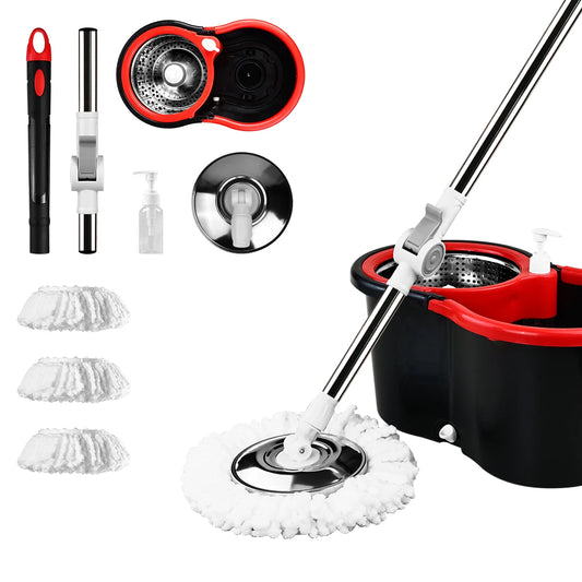 360 Degree Spin Mop System With Self Cleaning Bucket Heads