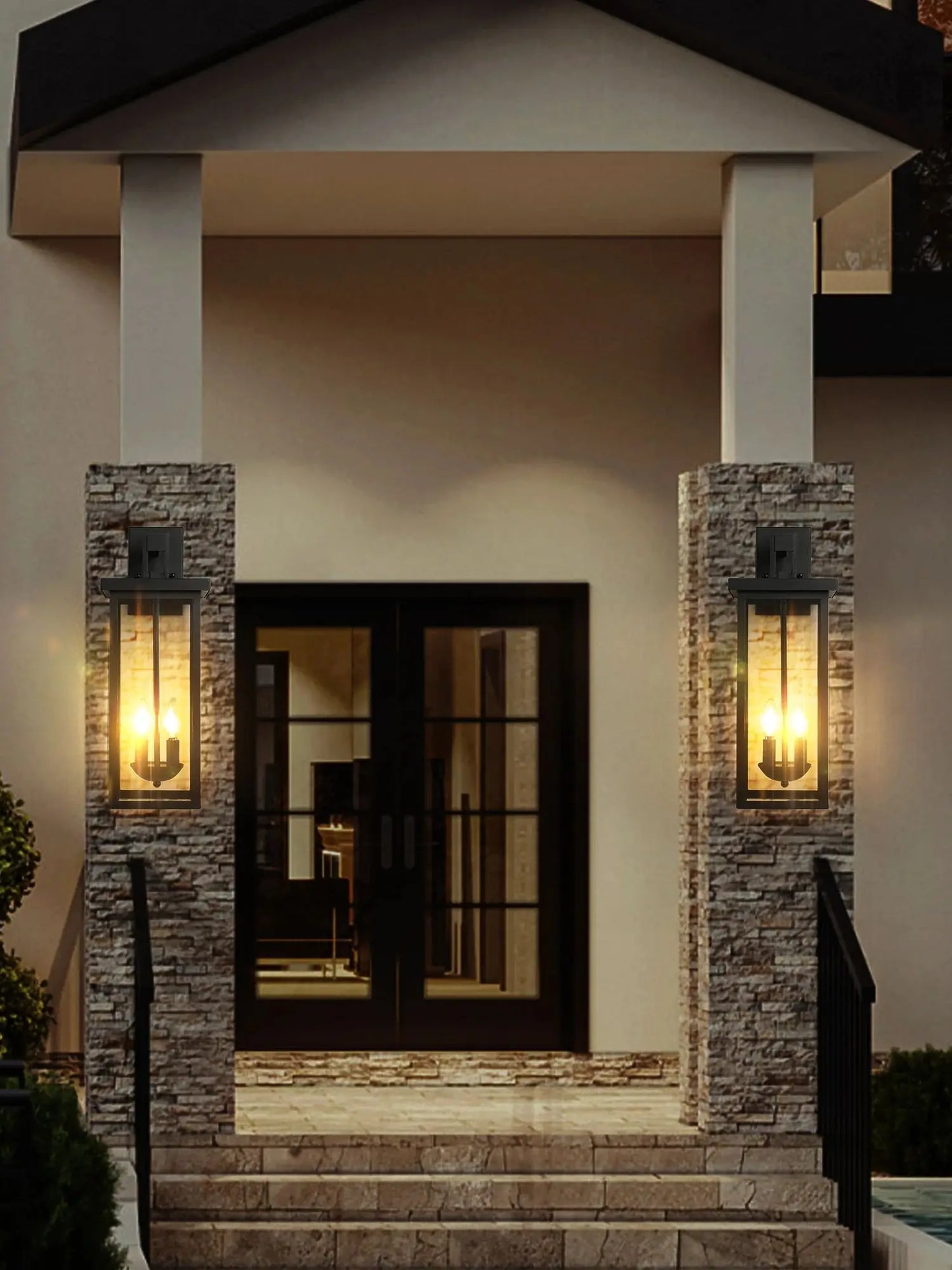 ARLGSITE Outdoor Wall Lantern Dusk to Dawn Sensor Aluminum Weatherproof