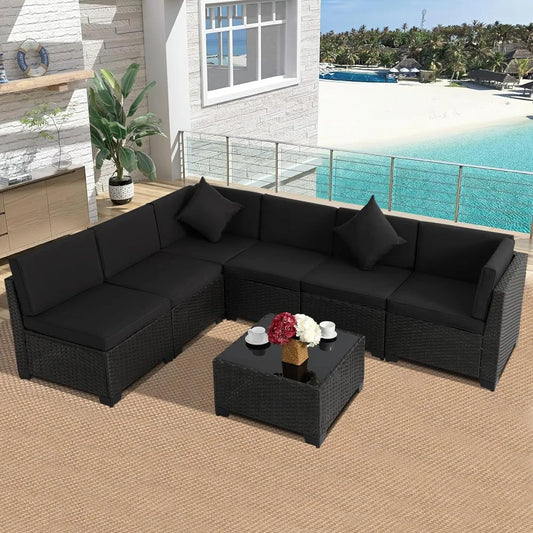 Angduo Outdoor Patio Conversation Set Allweather Rattan