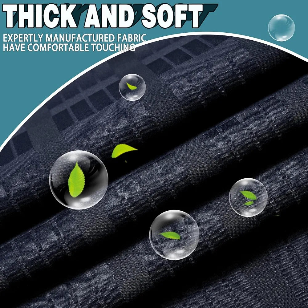 Checkblack Extra Wide Shower Curtain With Snap In Liner