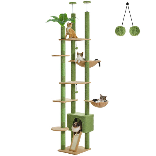 PETEPELACN Cactus Cat Tree Floor to Ceiling Tower Condo