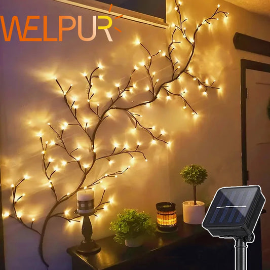 WELPUR 96LED Solar Outdoor String Lights Tree And Vine