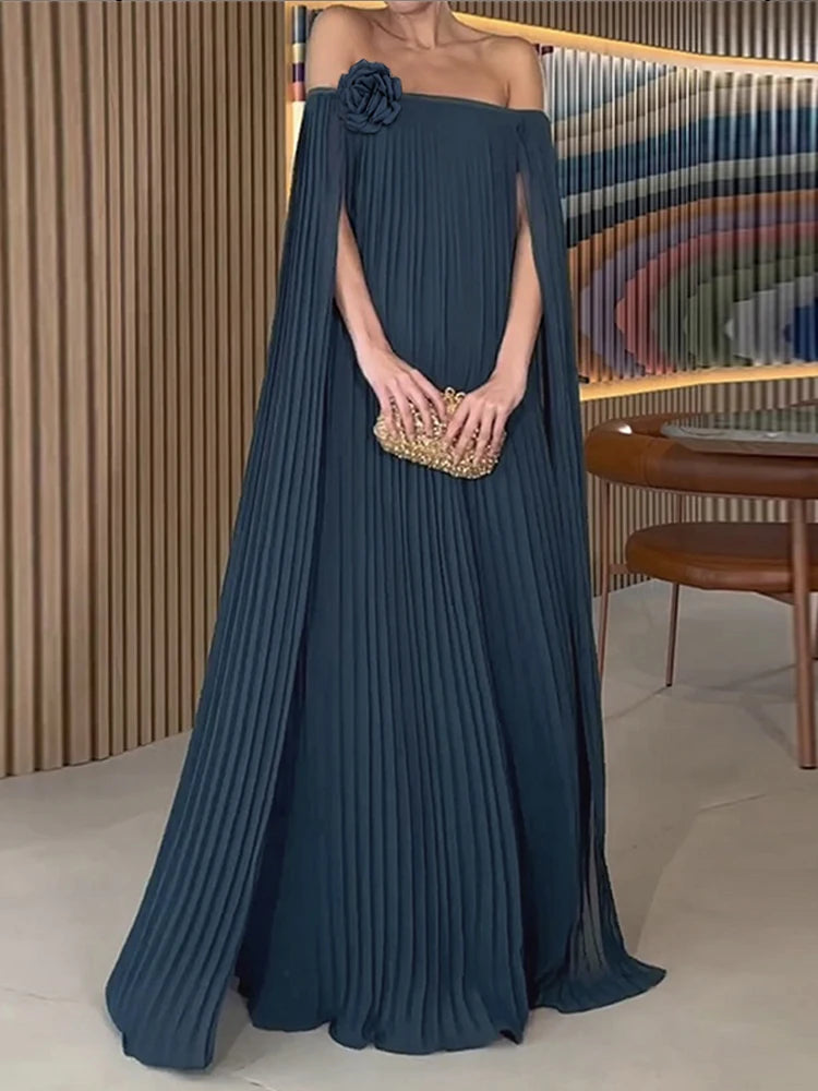 OSHOPLIVECN Off Shoulder Maxi Dress Women Loose Fit Elegant Evening