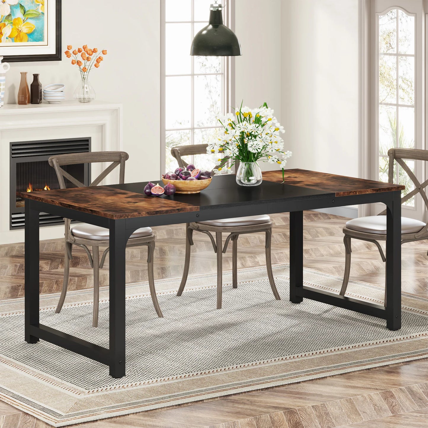 Tribesigns Industrial Dining Table for Dining Room