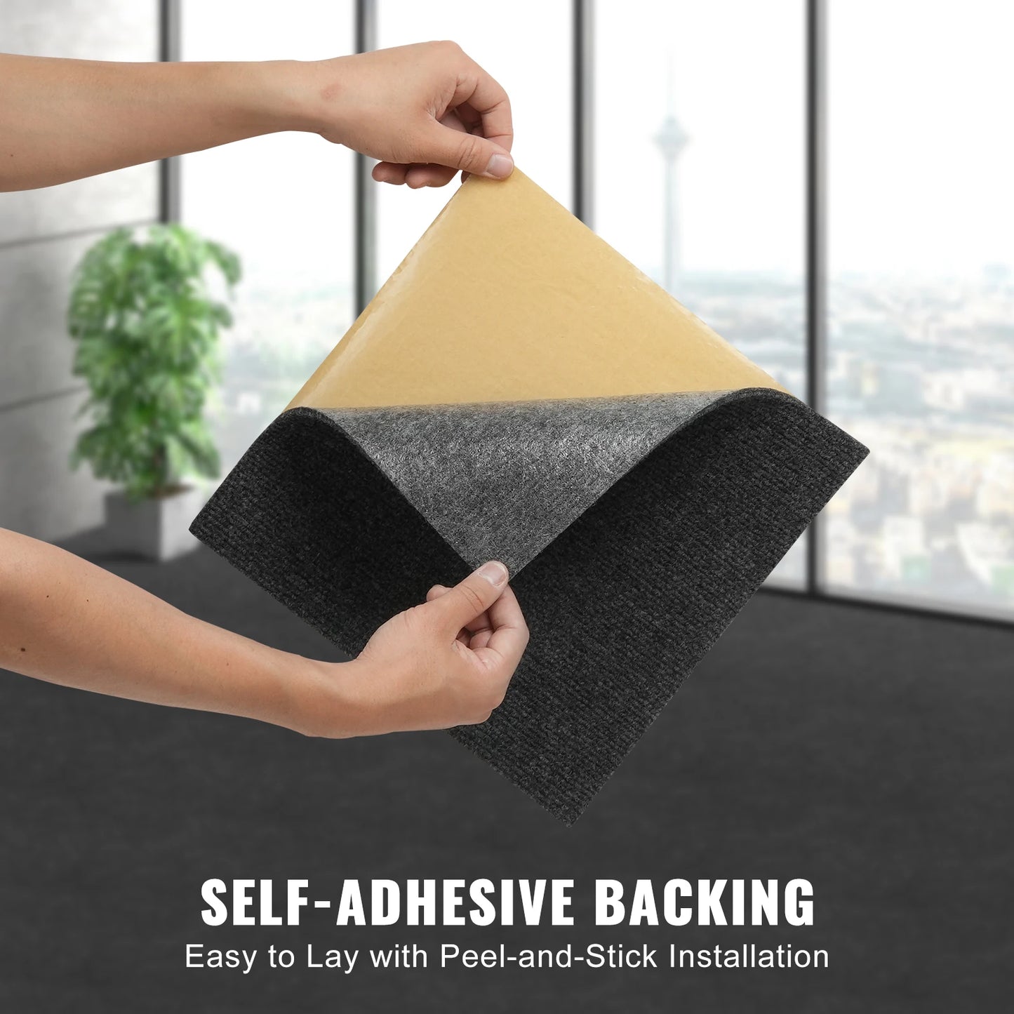 SucceBuy Peel And Stick Carpet Tiles Self Adhesive Flooring