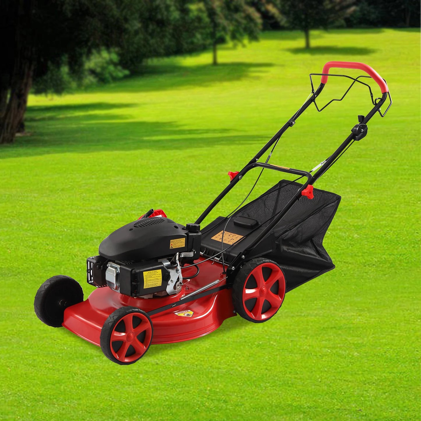 CNCEST 4 Stroke Petrol Lawn Mower 3 In 1 Self Propelled Bag