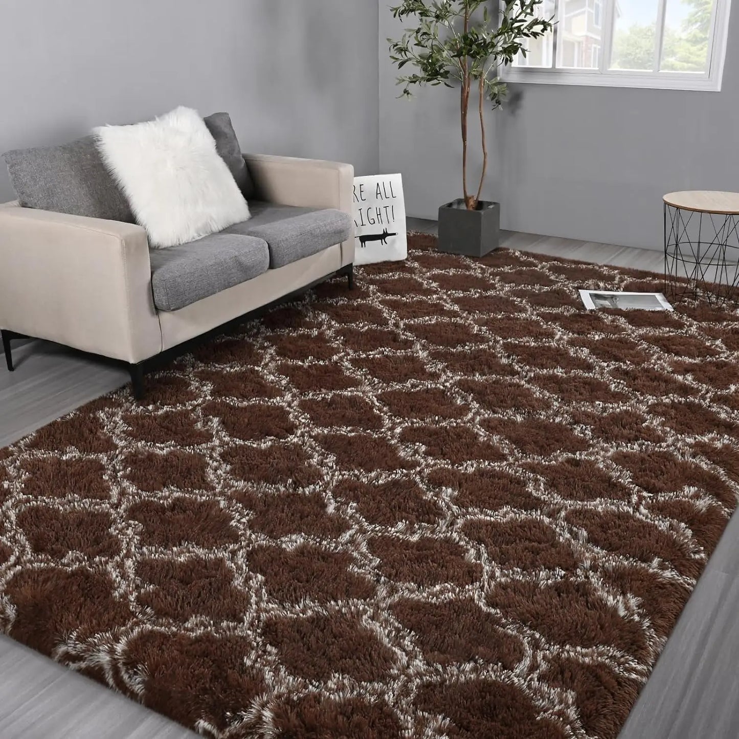 Design Large Shag Area Rug For Bedroom Living Room Decor