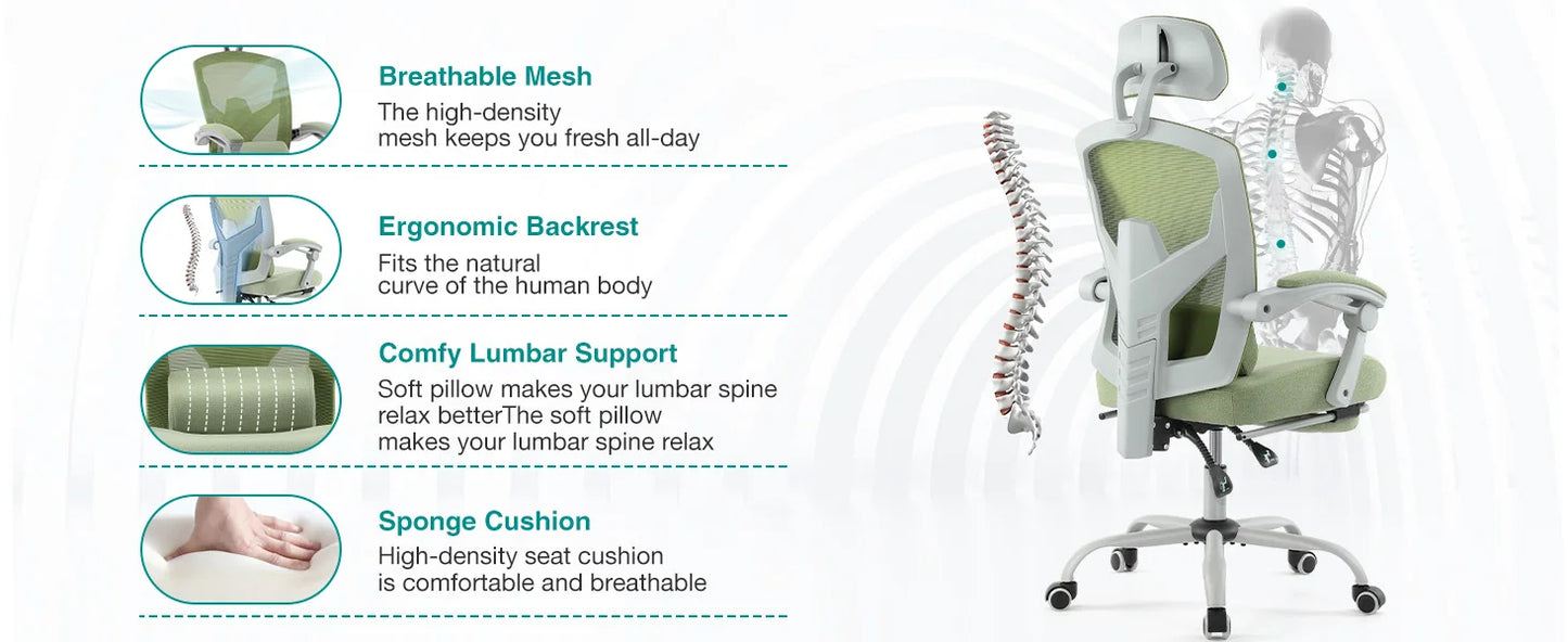 JHK Ergonomic Reclining High Back Mesh Gaming Chair