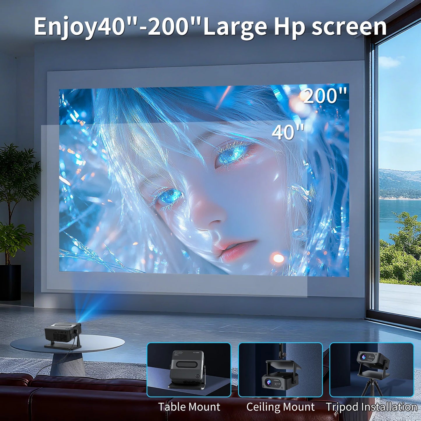 Xnano Portable Projector Android 11 Smart Home Cinema