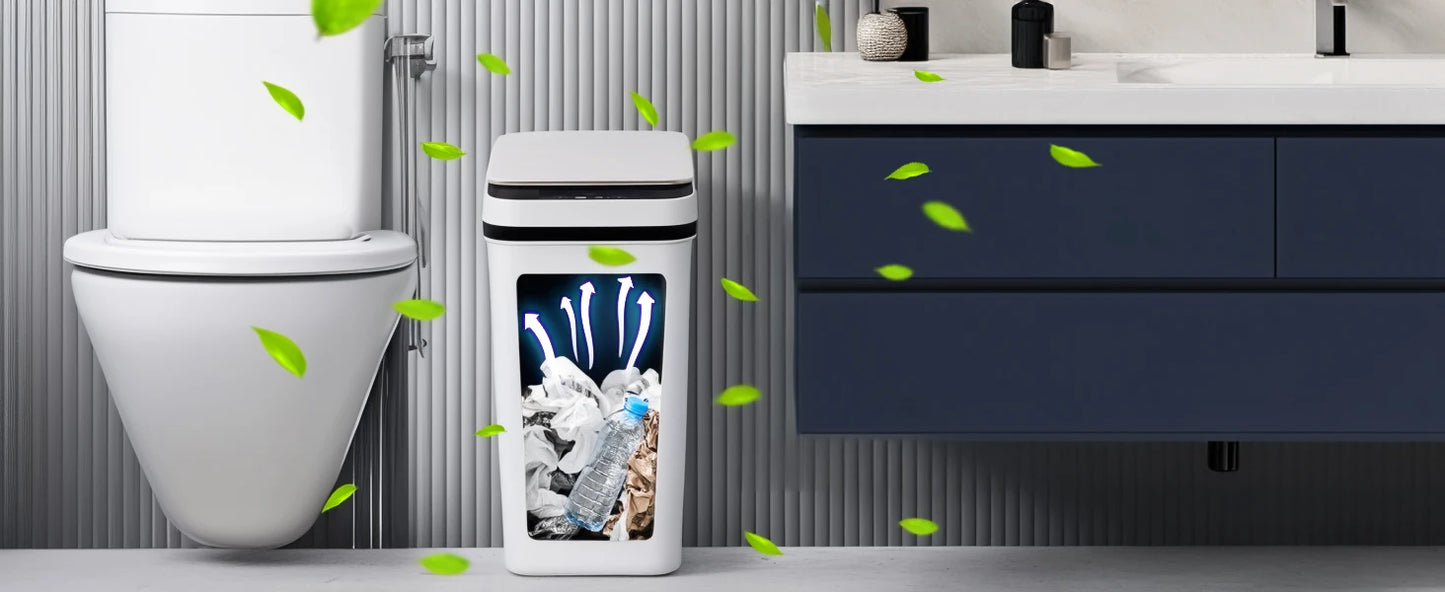 NONECN 2 Pack 12L Touchless Motion Sensor Trash Cans With Lid