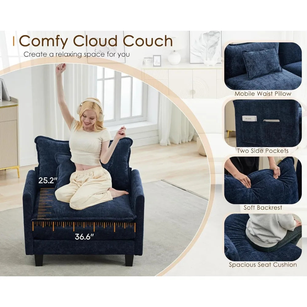 Modular Sectional Sofa Sleeper For Living Room Chenille