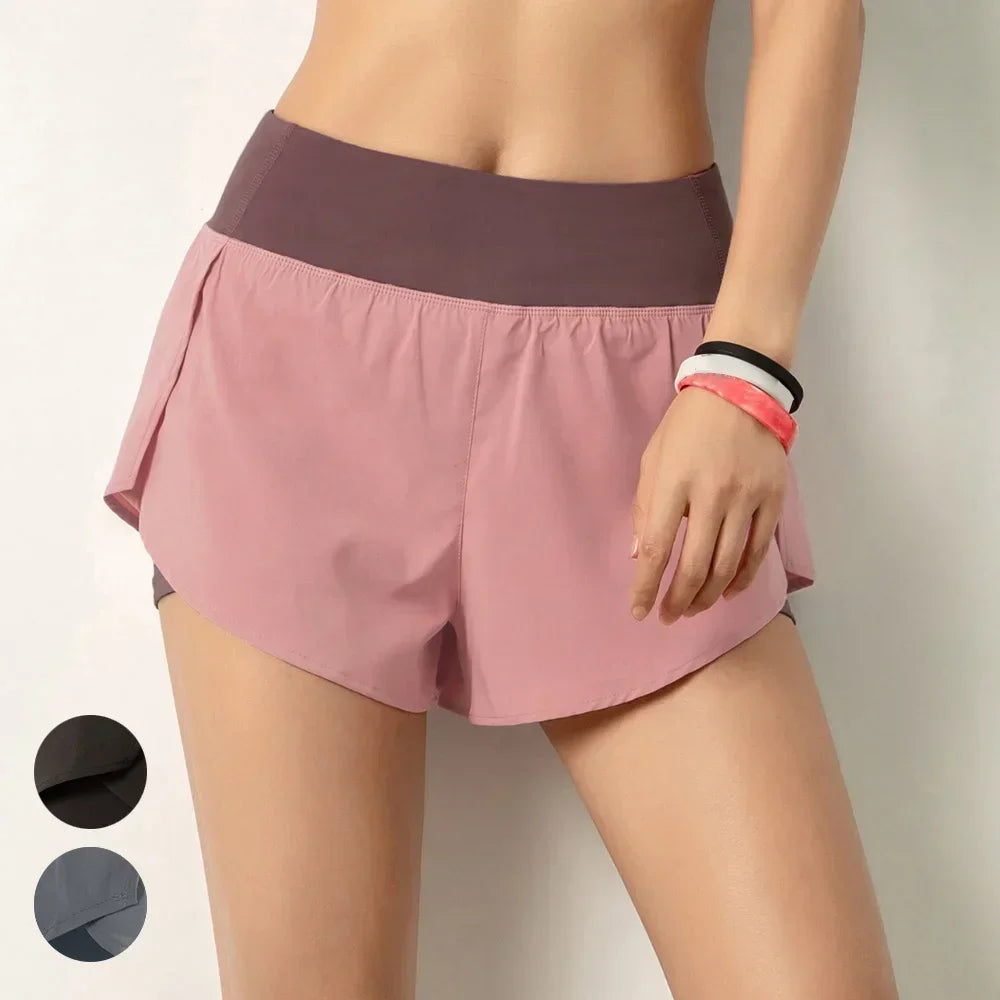 Women 2-In-1 Running Shorts With Pocket Liner And Wide Waistband