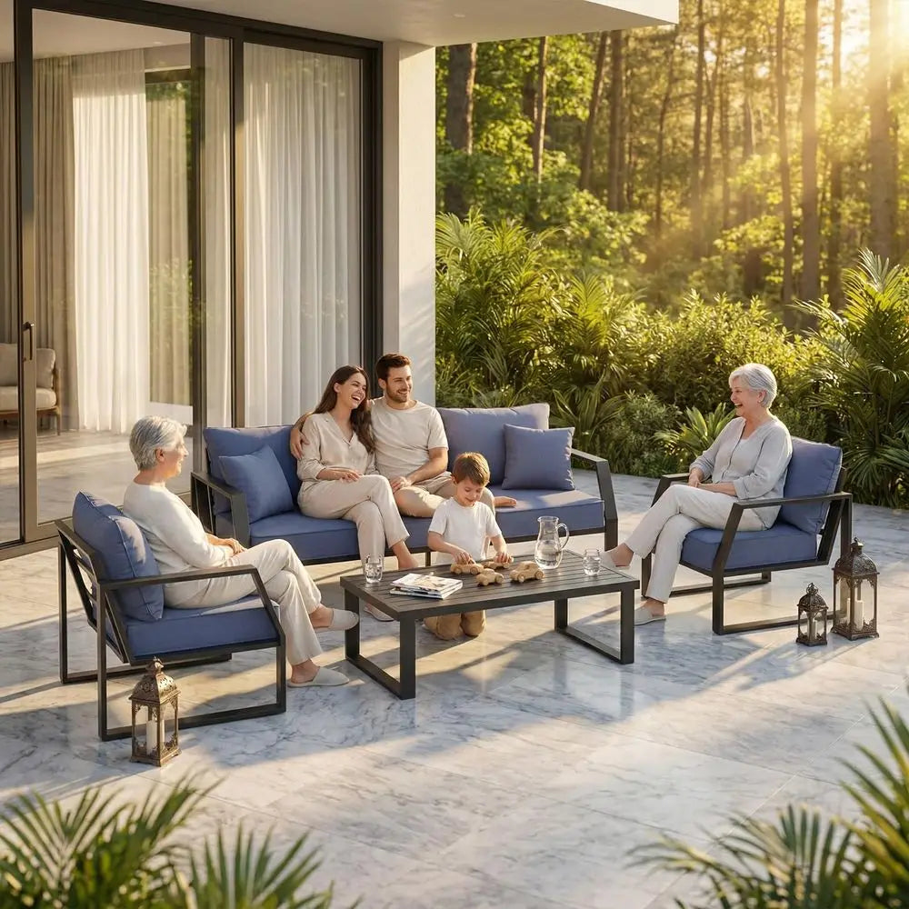 Outdoor Patio Chair Set Of 2 With All Weather Aluminum