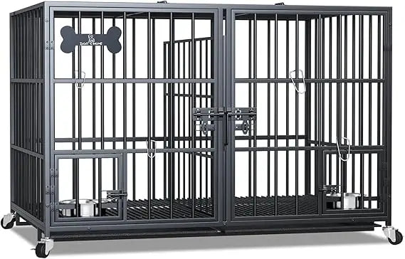 IndustrialStrength SuperHeavy Duty Metal Dog Crate Indoor Kennel Durable OpenTop