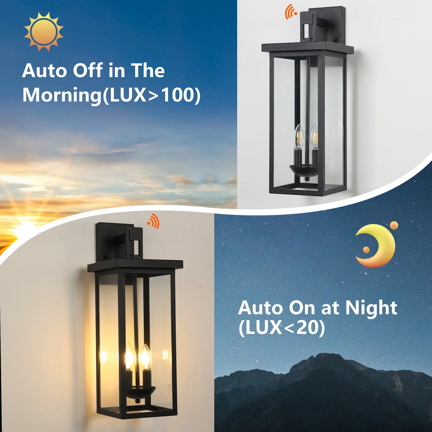 ARLGSITE Outdoor Wall Lantern Dusk to Dawn Sensor Aluminum Weatherproof