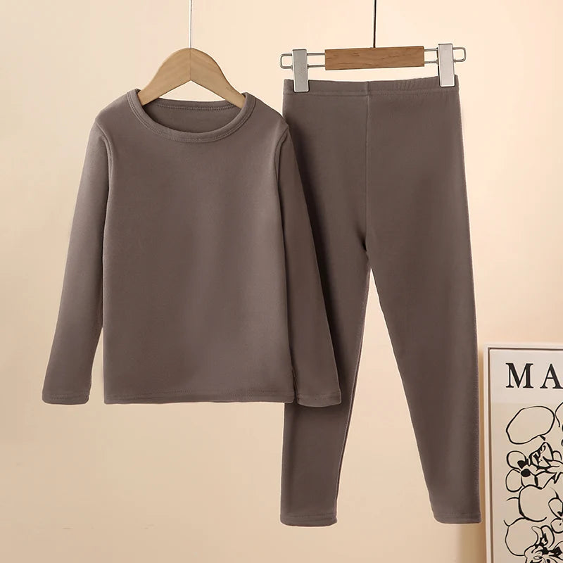 NONECN 2 Piece Children's Thermal Underwear Set For Winter
