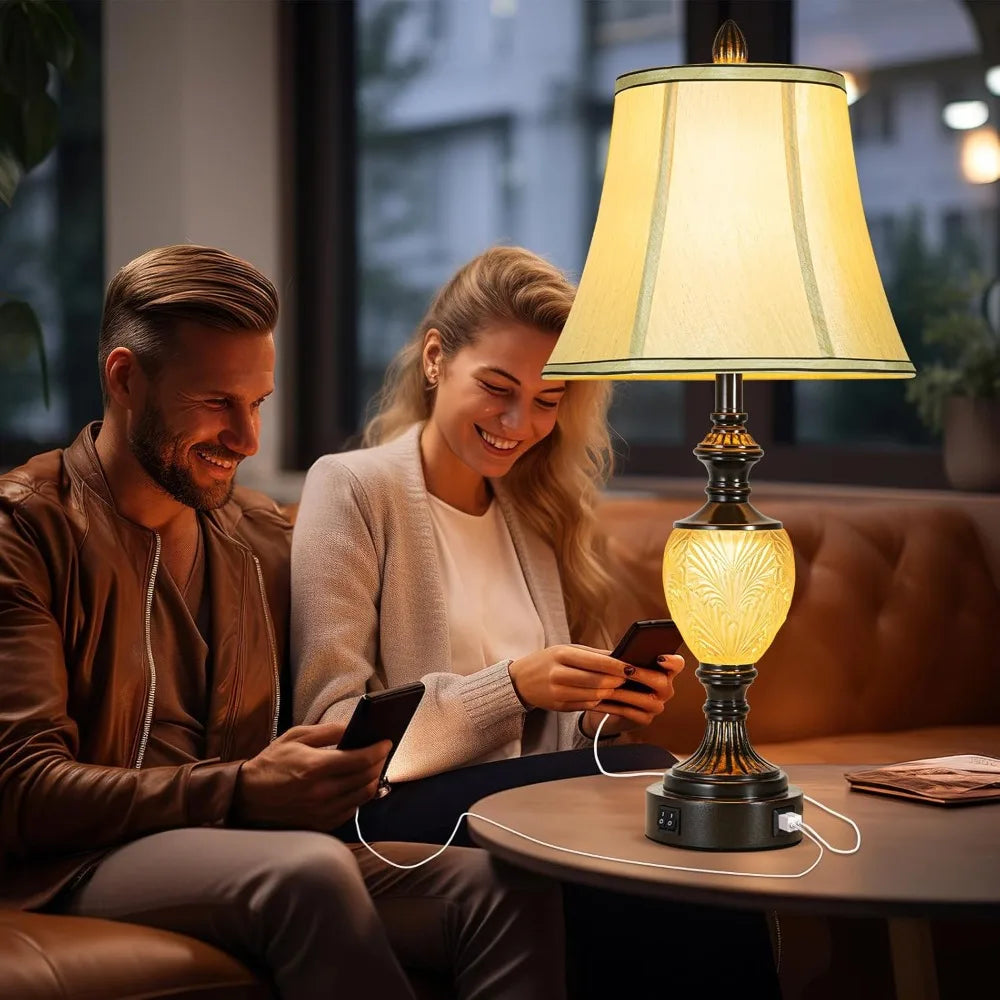 Hign-concerned Vintage Table Lamps Set of 2 With USB