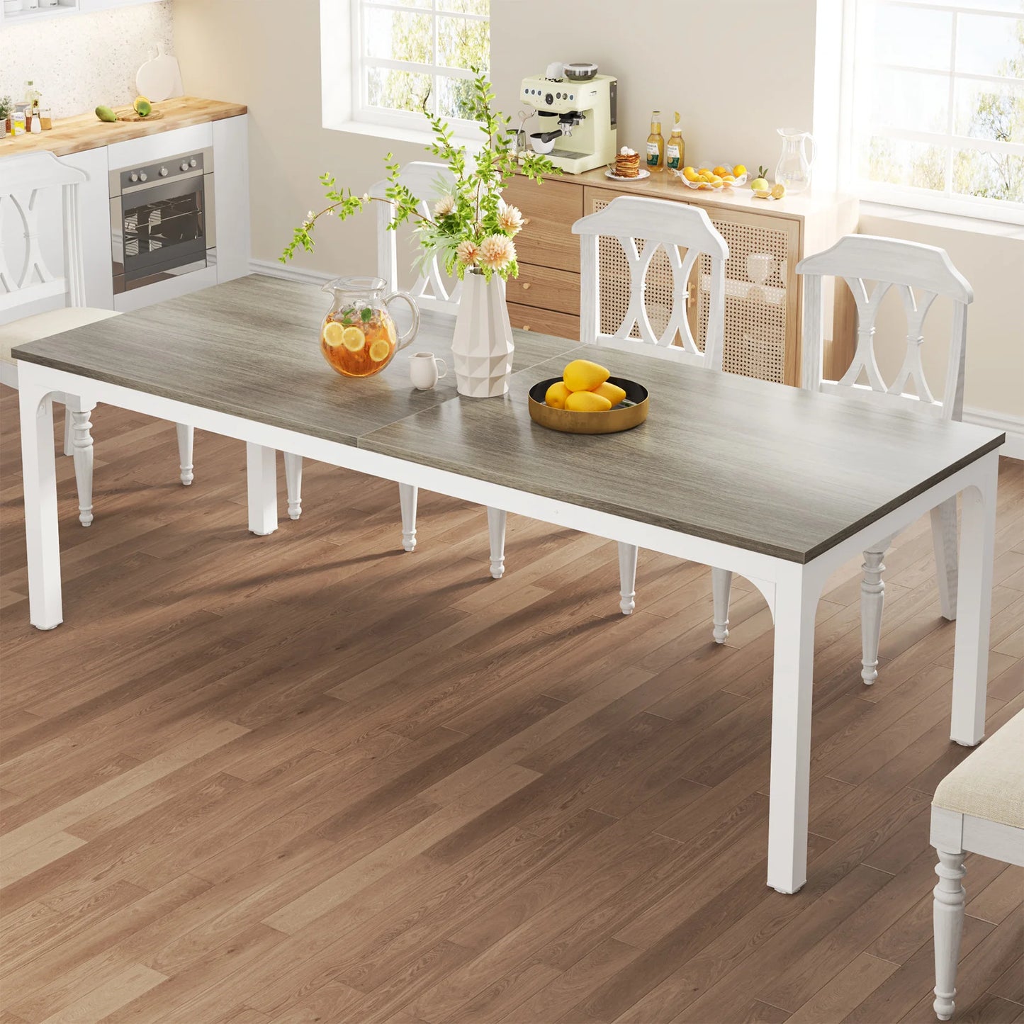 Tribesigns Rustic Wood Dining Table For Home Kitchen