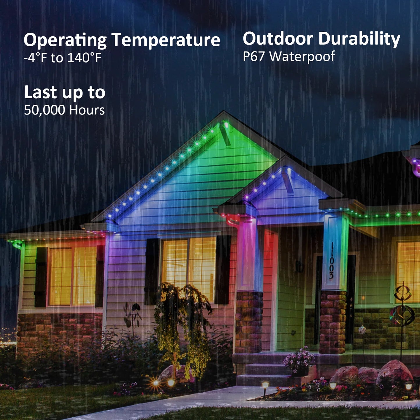 Aiopp Outdoor LED Strip Lights RGBIC With IP68 Waterproof
