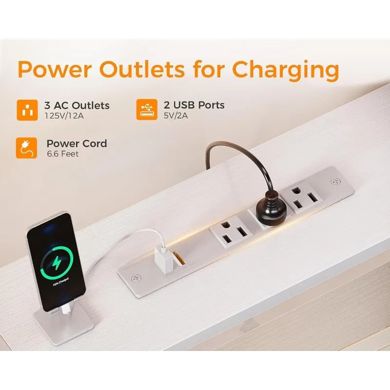Hign-concerned 2 Person Home Office Desk With Power Outlet