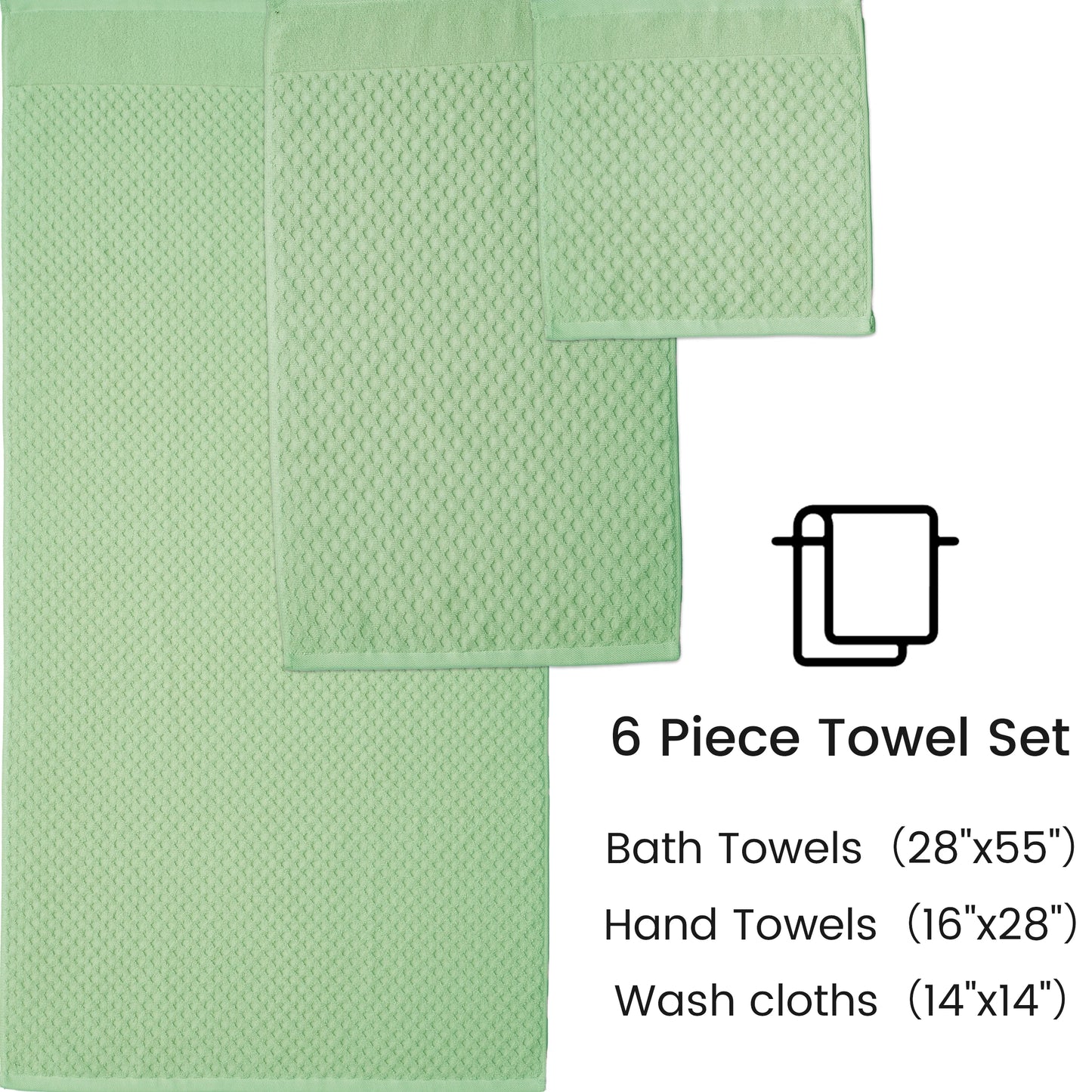 Simple Opulence Premium 100 Cotton Towel Set 6 Piece