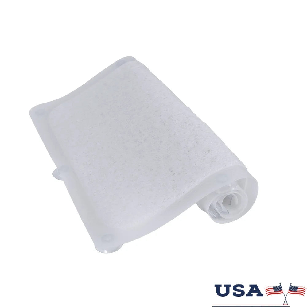 DUTRIEUXCN Clear Vinyl Loofah Bath Mat With Suction Cups