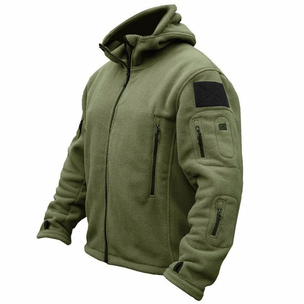 Men Military Winter Thermal Fleece Tactical Jacket Hooded Softshell Outdoor