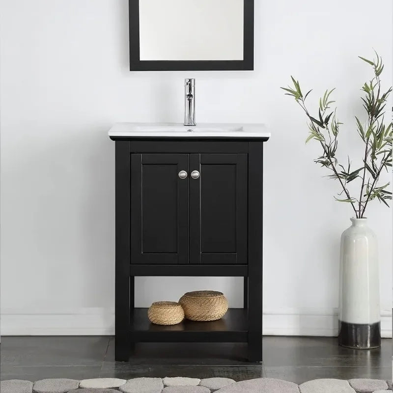 Fresca Manchester Black Bathroom Vanity With Storage