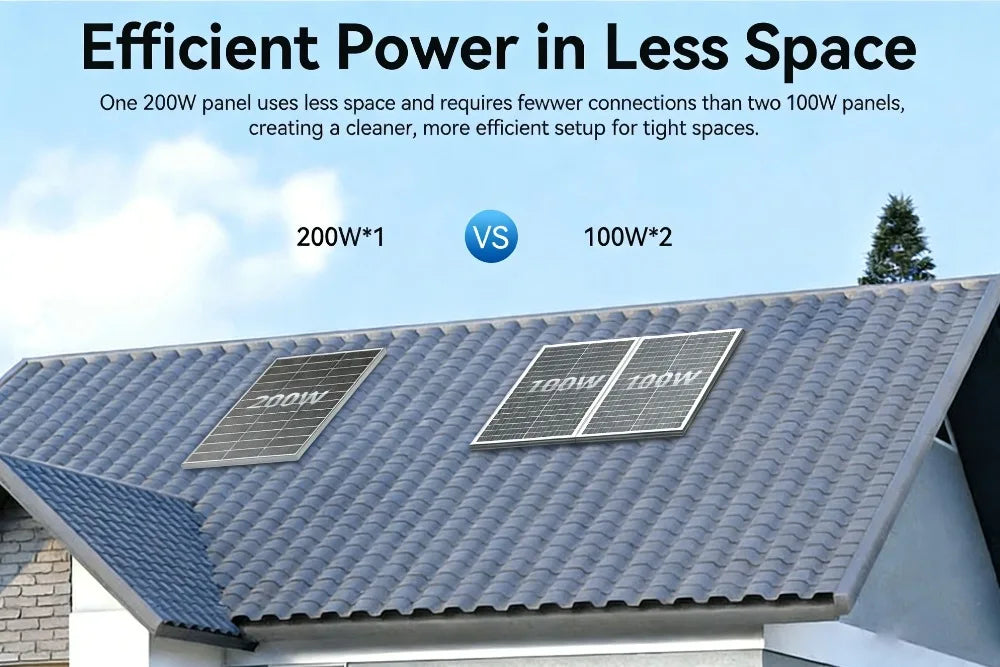Rvpozwer 400W 12V Monocrystalline Solar Panel Off Grid