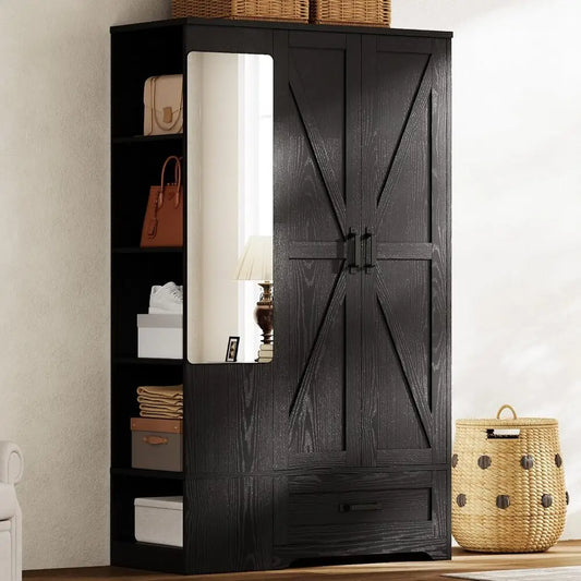 Likimio Armoire Wardrobe Closet With 2 Doors And Shelves