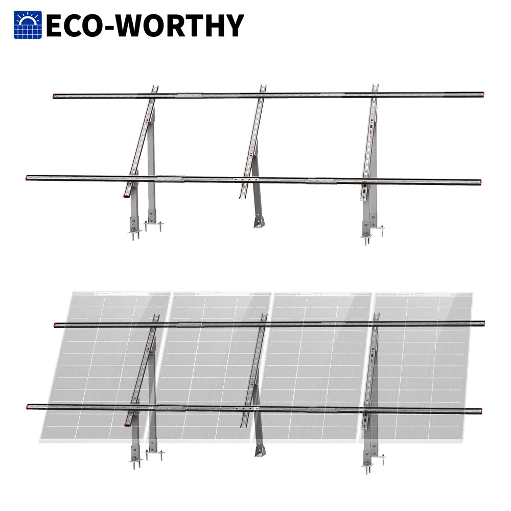 ECO-WORTHY Upgraded Solar Ground Mount Brackets Kit For 4x200W Or 3x300W Panels