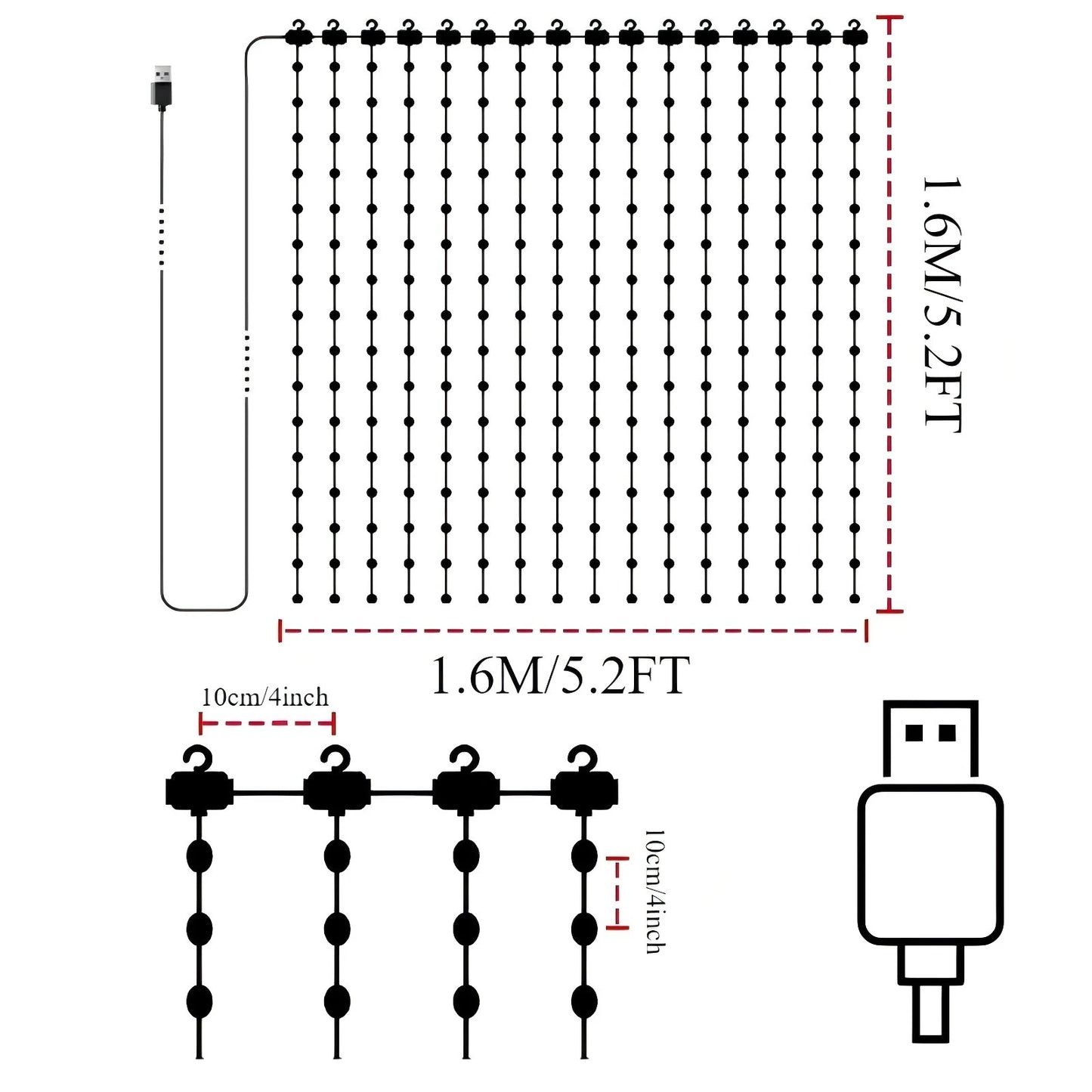 MIMIRGB USB LED Smart Curtain Lights Bluetooth RGB Fairy