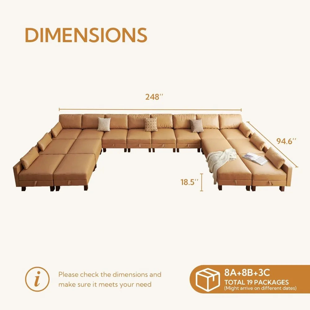 XMSJ Modular Sectional Sofa With Storage For Living Room
