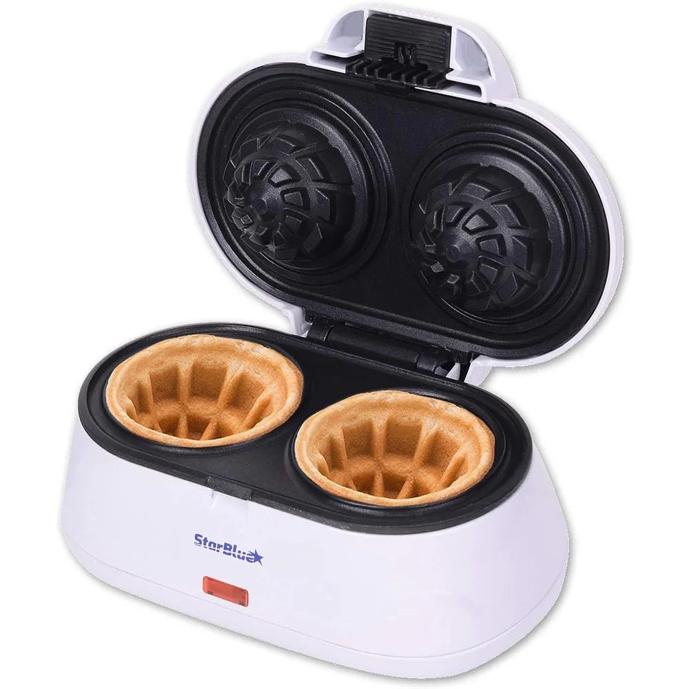 XMSJ Dual Waffle Bowl Maker Nonstick 110V Fast Cooking