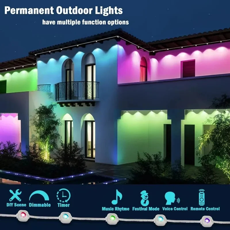 MIMIRGB Outdoor Smart RGBIC Eaves Lights For Christmas