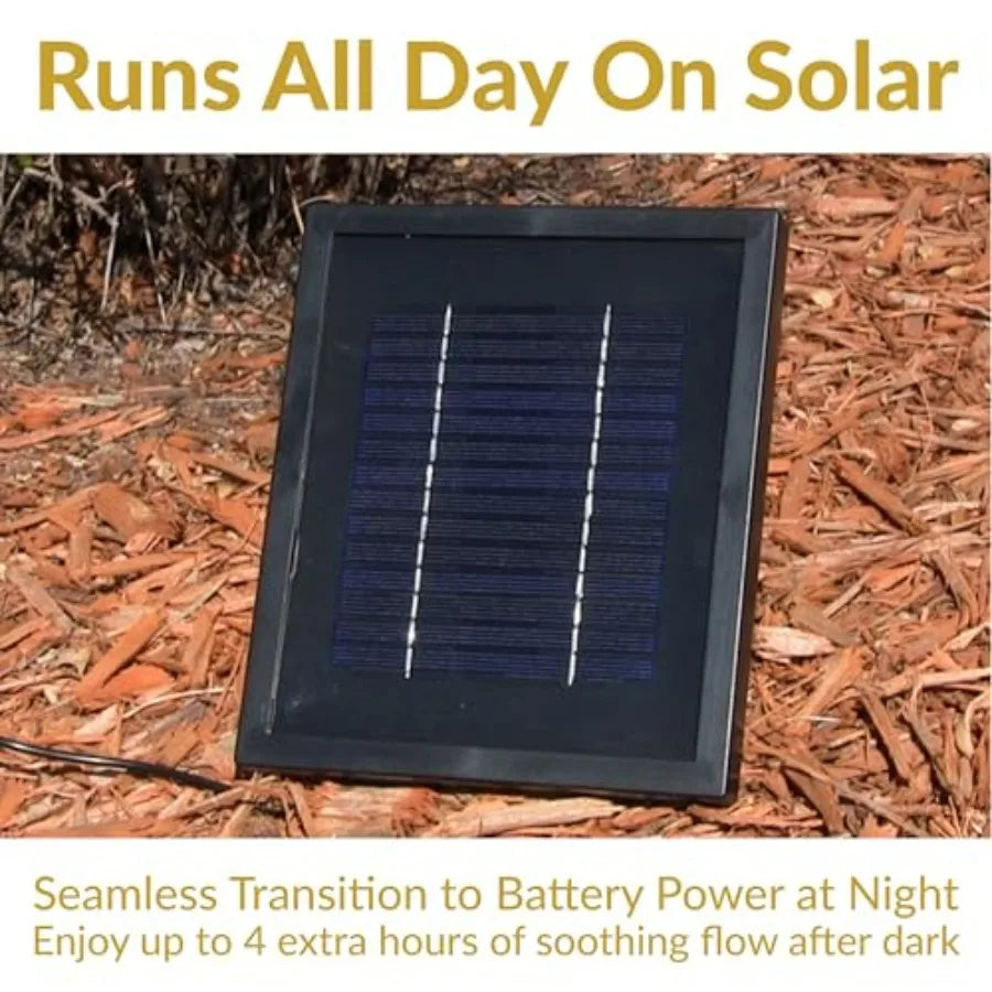 Solar 2 Tier Outdoor Water Fountain Battery Backup Pump