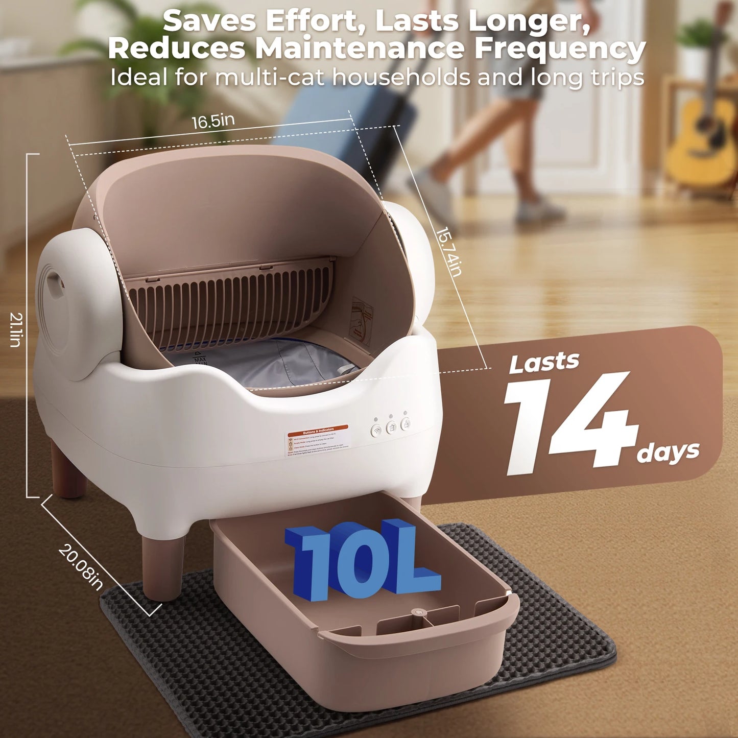 Lunapurr Self Cleaning Automatic Cat Litter Box with App Control