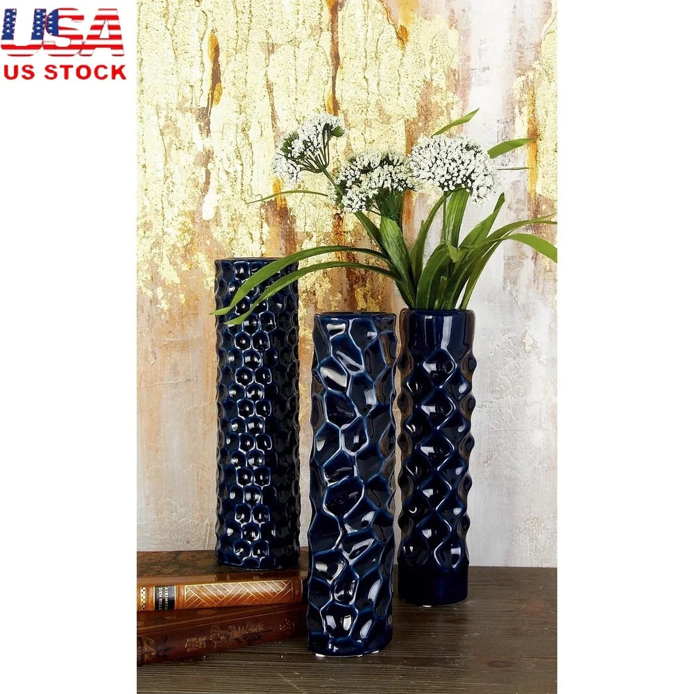 Hign-concerned Ceramic Vases Geometric Cylinder Design