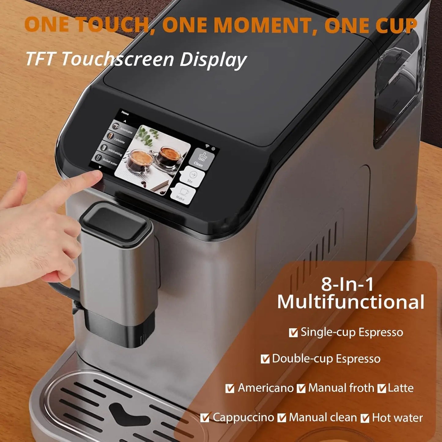 Adoolla 20 Bar Touch Screen Espresso Machine With Grinder