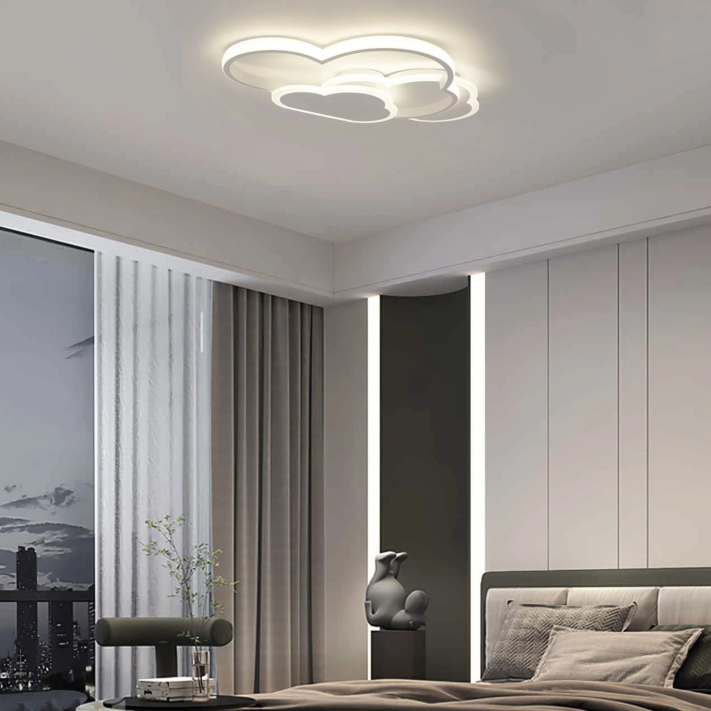 Cloud Shape LED Ceiling Light 85-265V With 3 Color Dimming