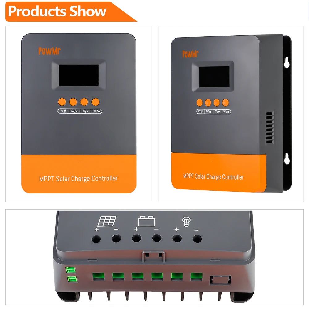 PowMr MPPT 60A Solar Charger Controller 160VDC Max PV Input