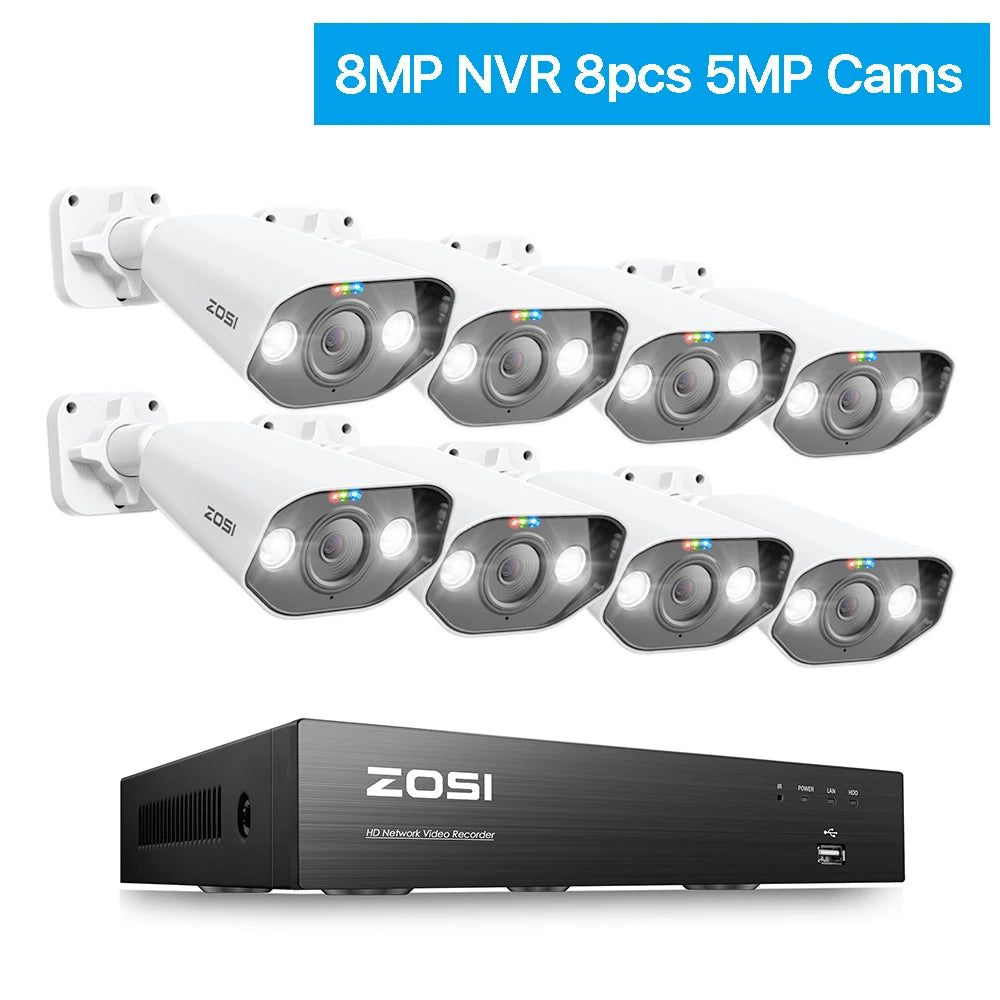 ZOSI 8 Channel POE CCTV Surveillance Kit 4K Night Vision