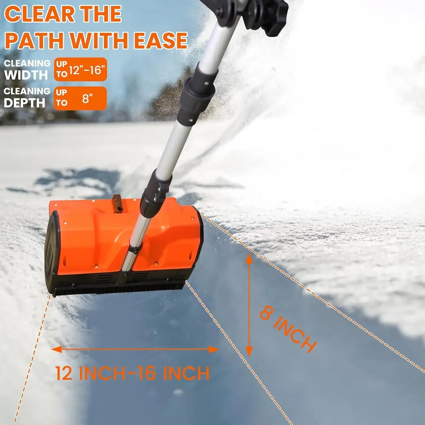 Cordless Snow Shovel With 2x 48V Motors And 4Ah Battery