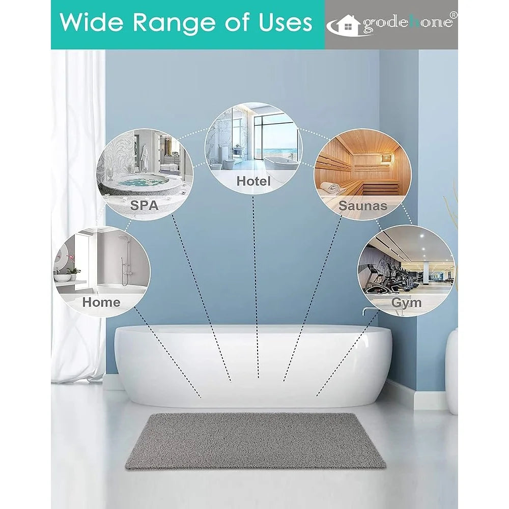 Fujian Non Slip PVC Shower Mat Quick Dry Bath Mat Loofah