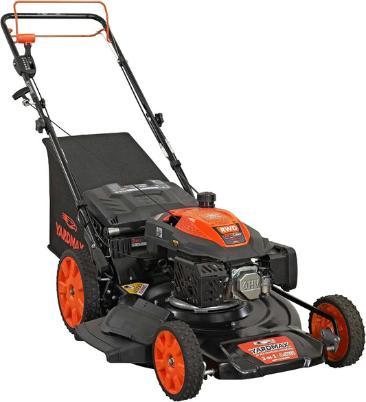 XMSJ Gas Lawn Mower Pace 201cc 6 Speed CVT High Wheel RWD
